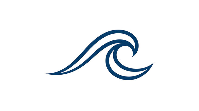 Abstract blue wave logo design with smooth curves.