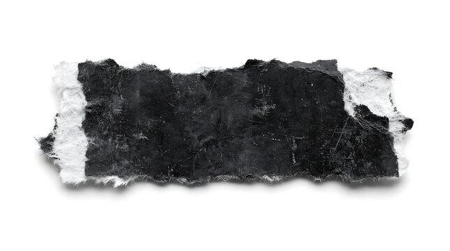 Black charcoal brush stroke texture on paper with rough jagged edges and artistic dry paint marks