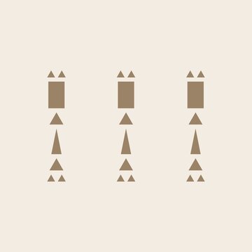 Taupe neutral Najdi geometric triangle pattern tribal wall art