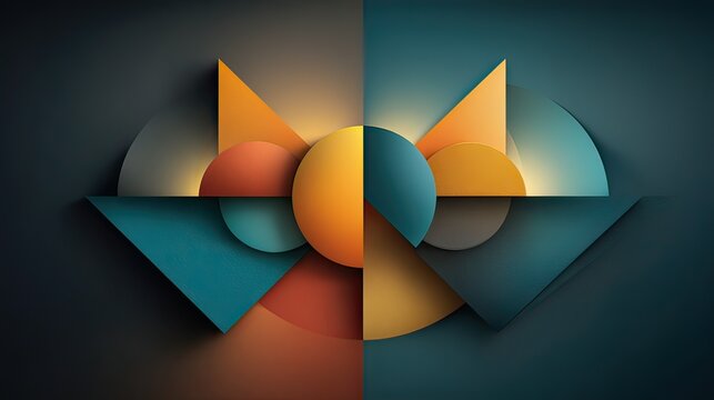 Abstract geometric shapes with vibrant colors and smooth gradients creating a visually striking modern design
