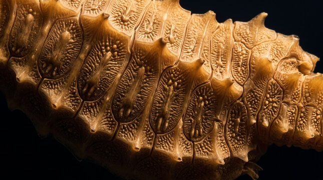 Macro Details of Seahorse Dermal Bone Plates