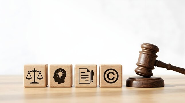 Intellectual Property Law and Copyright Protection Concept with Legal Gavel