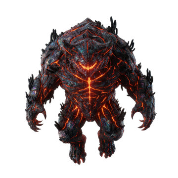 Fearsome Volcanic Lava Monster with Glowing Magma Veins