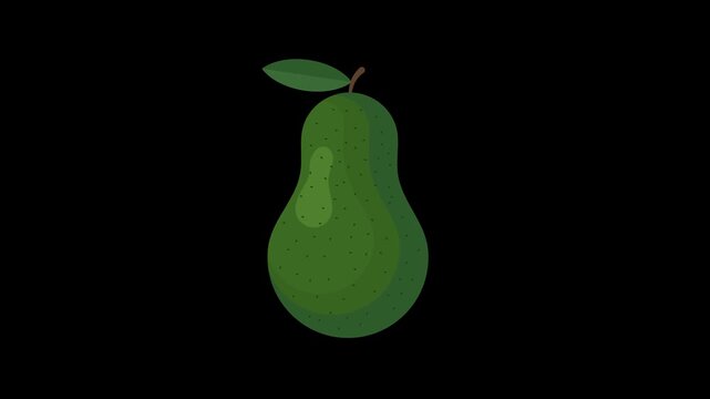 Organic Avocado Fruit Floating Seamless Loop on Alpha Channel