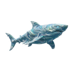 Fototapeta premium Surreal Shark Made of Raging Ocean Waves