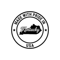 Obraz premium Made With Pride In Kentucky USA Round Stamp Icon