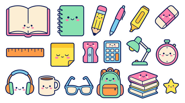 Kawaii Art Class Drawing Painting and Craft Supplies Sticker Bundle