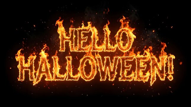 Fiery halloween greetings a spectacular display of burning letters announcing the spooky season's arrival