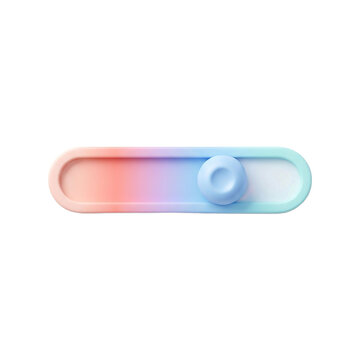 Font specimen 3D gradient slider control UI toggle as PNG asset