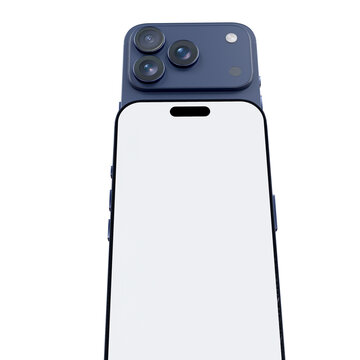 Realistic 3D smartphone mockup devices display showing, with a blank screen and clean isolated composition for app design, branding, ads, digital product, website, gadget, digital presentations