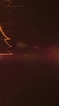 Animation of light spot over fir trees at christmas