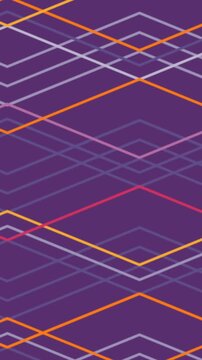 Animation of geometrical patter over purple background
