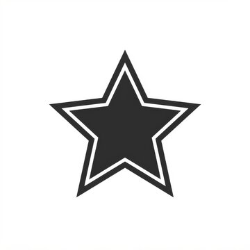 Black and white outlined star icon design.