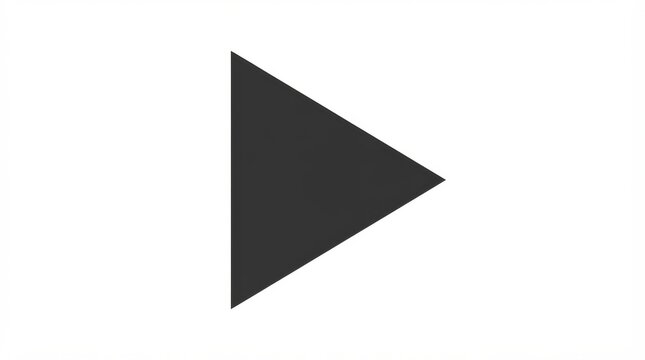 Black triangular play button icon on white background.