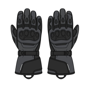 Protective Motorbike Gloves Vector Illustration for Racing and Riding Gear