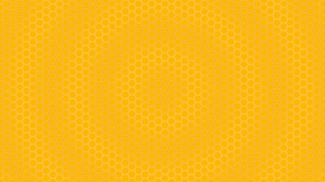 Bright yellow abstract background with a repeating geometric honeycomb hexagon pattern