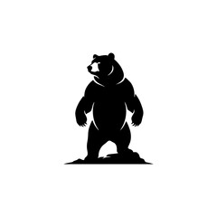 Fototapeta premium Standing bear vector silhouette