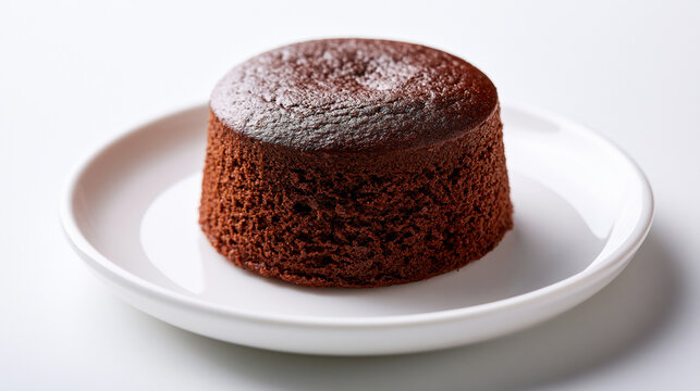 Delicious round chocolate cake isolated on white background