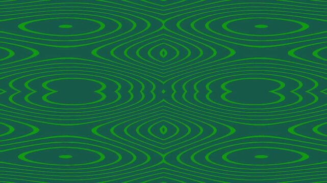 Abstract green pattern with concentric lines on dark background