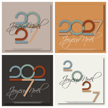 Joyeux No&euml;l 2027 - vecteur pour affiche banni&egrave;re salutation et c&eacute;l&eacute;bration dde No&euml;l 2027.