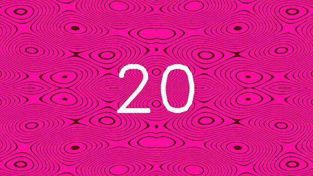 Abstract pink pattern with number twenty in white