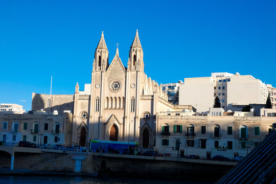 Balluta parish church gothic revival architecture sliema malta