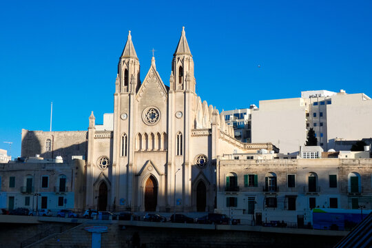 Balluta parish church gothic revival architecture sliema malta