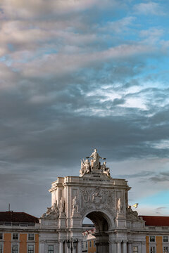 Arco da Rua Augusta arch under dramatic clouds