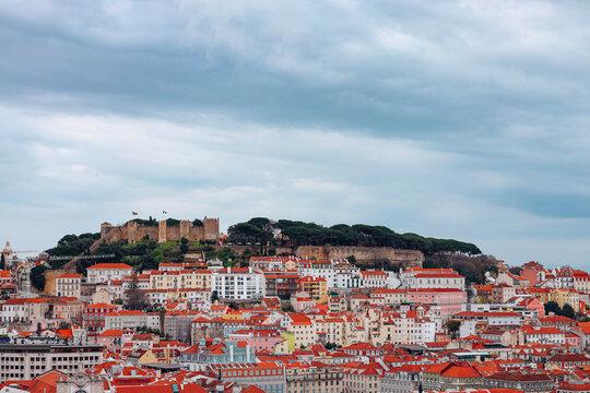 View of S&atilde;o Jorge Castle and Lisbon rooftops
