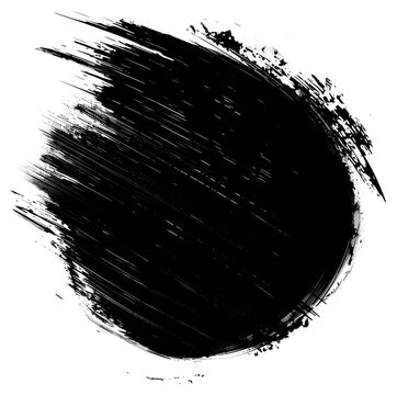PNG Black round shape brush strokes art illustration brushstroke.