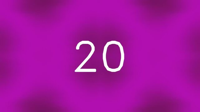Abstract purple background with white number twenty in center