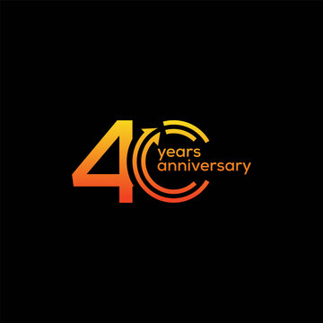 Number 40 Anniversary years for birthday celebrating holiday logo design