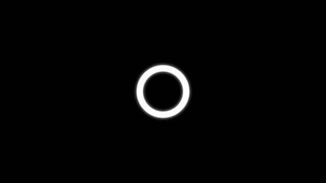 Abstract neon white light ring buffering loop for video editing