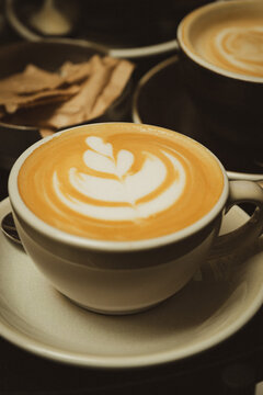 cup of coffe with latte art