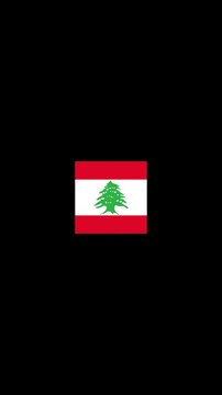 3D Rotating Lebanon Flag Cube Animation with Transparent Background