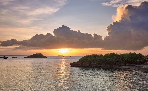 Beautiful sunset on Malapascua Island, Philippines.