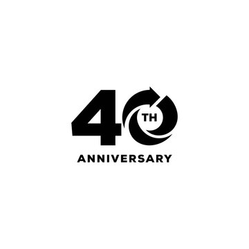 Number 40 Anniversary years for birthday celebrating holiday logo design