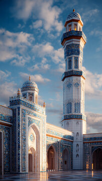 mosque at sunset