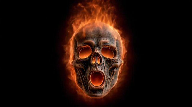 Creepy Halloween Mask With Fiery Glow From Within