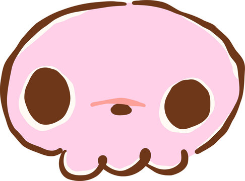 Cute Pink Skull Hand Drawn Illustration