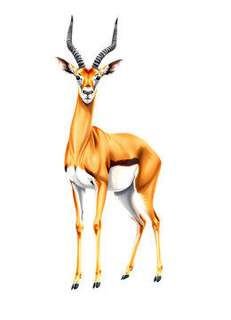 gazelle with spiral horns