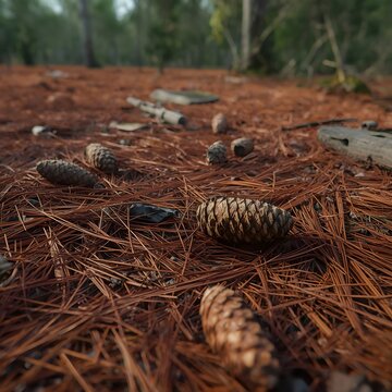 pine cones on the snow