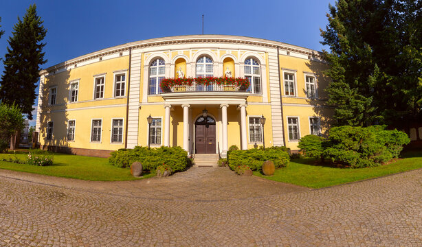 Historic Yellow Building and Garden on Ostrow Tumski in Poznan, Poland