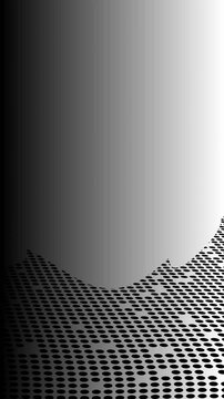 Seamless Looping Wave of Black Halftone Dots Against a Smooth White Gradient Background