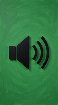 Impact Activated Speaker Icon With Elastic Shockwave Sound Arc Burst Animation.