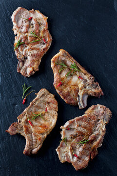 Pork collar cutlets with herbs and spices