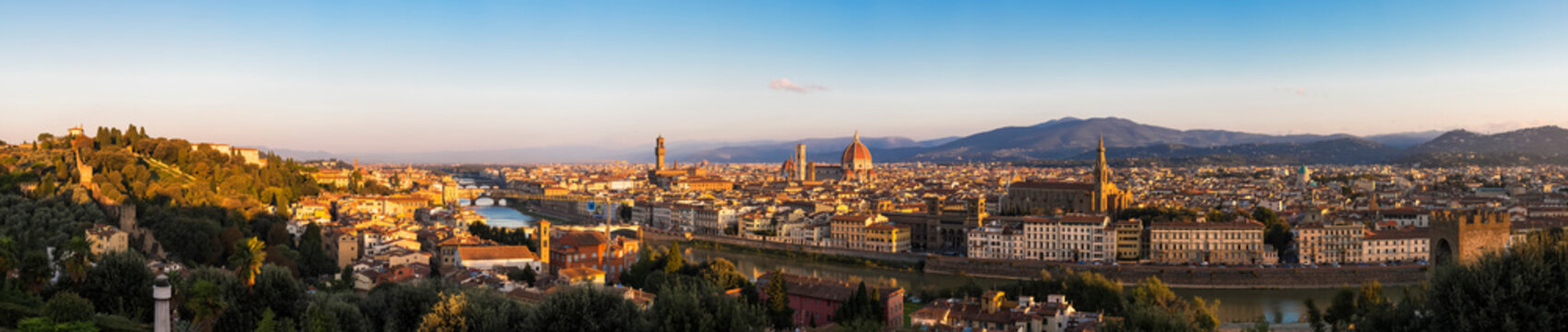 Italy, Tuscany, Florence, Cityscape, panorama in the evening