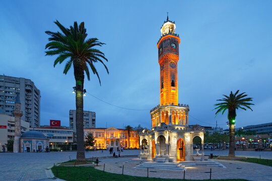 Turkey, Izmir, View of Clock Tower
