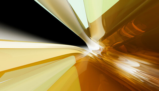 Golden abstract waves create a dynamic motion background