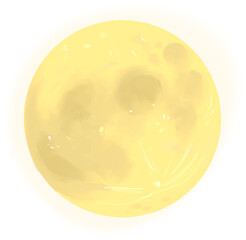 full moon illustration isolated on transparent background © 선진 장